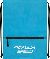 Swimming pool bag with zippered pocket Aqua Speed Gear Sack Zip 02 - blue