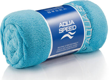 Quick drying microfiber towel Aqua Speed Dry Coral 70x140 cm - light blue