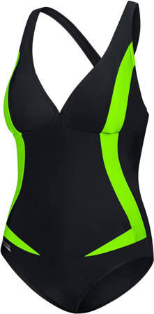 Silhouette enhancing swimsuit Aqua Speed Greta 01 - black