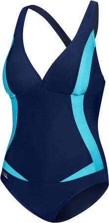 Silhouette enhancing swimsuit Aqua Speed Greta 04 - navy blue