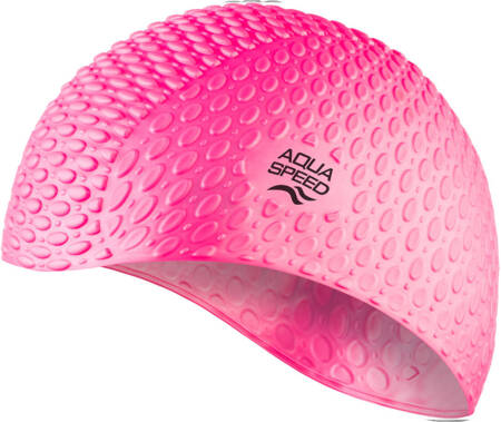 Silicone swim cap for long hair Aqua Speed Bubble 03 - pink 