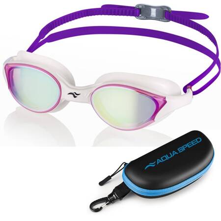 Swimming goggles Aqua Speed Vortex Mirror + Case 59 - purple