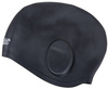 Big silicone swim cap Aqua Speed Ear Cap 07 - black 