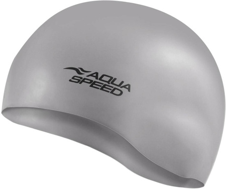 High-stretch silicone swim cap Aqua Speed Mono 26 - silver 