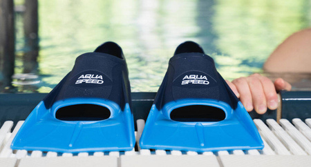 Short Training Swim Fins Aqua Speed 02 - blue 