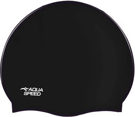 High-stretch silicone swim cap Aqua Speed Mono 07 - black 