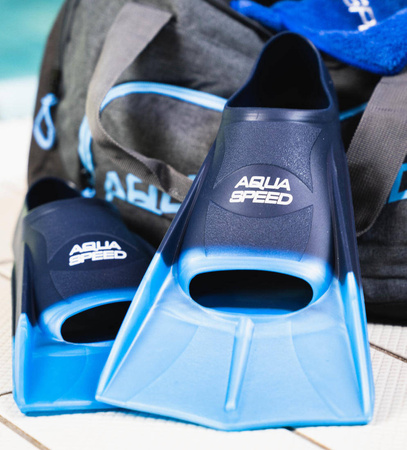 Krótkie płetwy pływackie Aqua Speed Treningowe 02 - niebieskie 