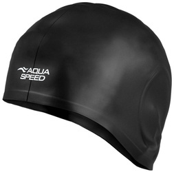 Big silicone swim cap Aqua Speed Ear Cap 07 - black 