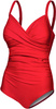 Vivian 31 modeling swimsuit with cups - red