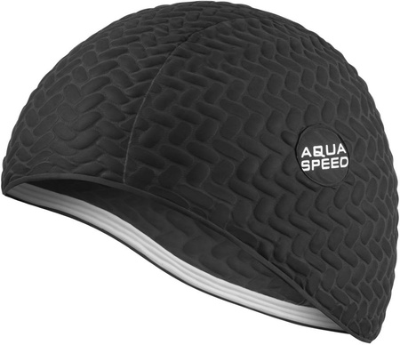 Latex swim cap for long hair Aqua Speed Bombastic Tic-Tac 07 - black 