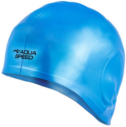 Big silicone swim cap Aqua Speed Ear Cap 02 - blue