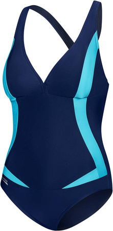 Silhouette enhancing swimsuit Aqua Speed Greta 04 - navy blue