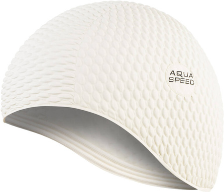 Latex swim cap for long hair Aqua Speed Bombastic 05 - white 