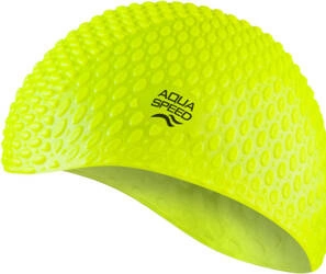 Silicone swim cap for long hair Aqua Speed Bubble18 - yellow 