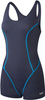 One-piece swimming costume with leg Aqua Speed Rita 49 - navy blue