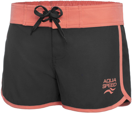 Women's swimming shorts Aqua Speed Viki 36 - garphite - salmon