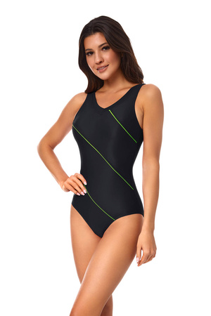 One-piece swimming costume with cups AQUA SPEED Sophie 01 - black