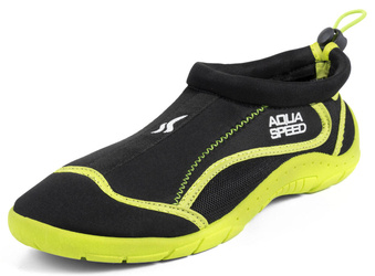 Buty do wody ze ściągaczem Aqua Speed 28A - żółto-czarne