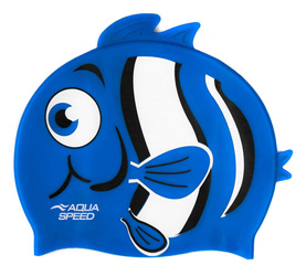 Czepek pływacki dla dzieci z trójwymiarowym elementem Aqua Speed Zoo Nemo 10 - niebieski 