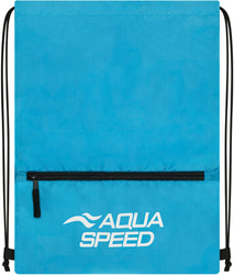 Worek na basen z zapinaną kieszenią Aqua Speed Gear Sack Zip 02 - niebieski