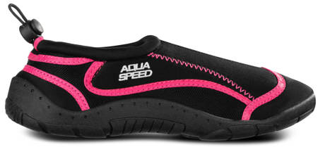 Buty do wody Aqua Speed ze ściągaczem 28D - czarno-różowe