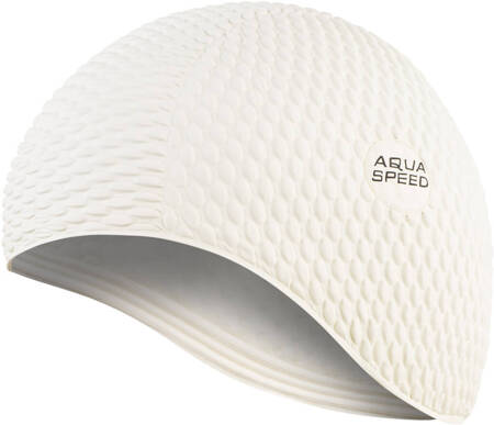 Lateksowy czepek pływacki na długie włosy Aqua Speed Bombastic 05 - biały 