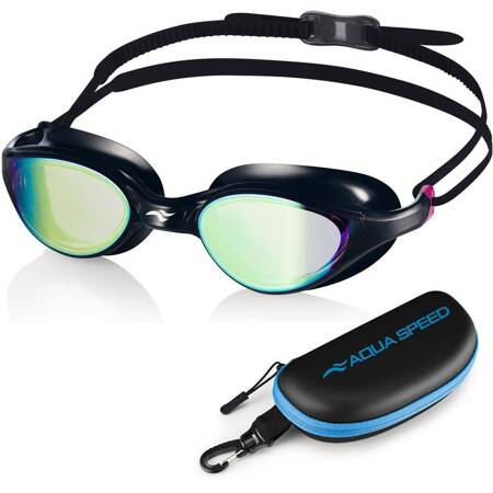 Lustrzane okulary pływackie Aqua Speed Vortex Mirror + Etui 79 - czarne 